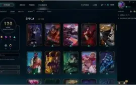 Conta LoL 125 Campeões + 120 skins MMR Diamante 5 !!