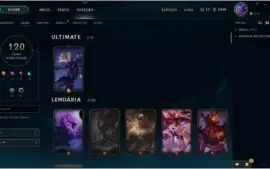 Conta LoL 125 Campeões + 120 skins MMR Diamante 5 !!