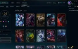 Conta LoL 125 Campeões + 120 skins MMR Diamante 5 !!