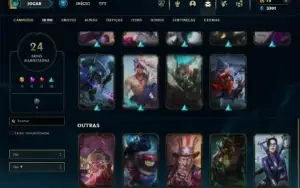 Ouro 4 com 50 Champs e 24 Skins