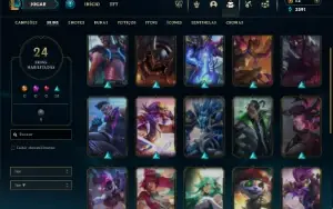 Ouro 4 com 50 Champs e 24 Skins