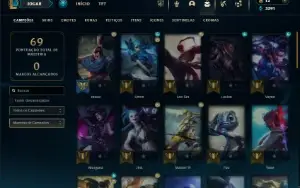Ouro 4 com 50 Champs e 24 Skins