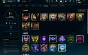 Ouro 4 com 50 Champs e 24 Skins