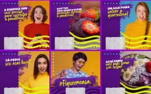 Pack Artes Canva Açaí – 60 Temas Editáveis para Açaiterias