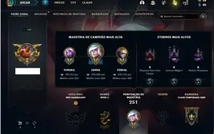 Conta Unranked com 88 Champs e 80 Skins + 700k de Janna