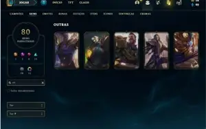 Conta Unranked com 88 Champs e 80 Skins + 700k de Janna
