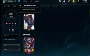 Conta Unranked com 88 Champs e 80 Skins + 700k de Janna