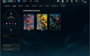 Conta platina 2 Sem email verificado 3 skins e 30 champs