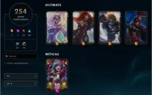 Conta LoL criada em 2012 várias skins, ícones, emotes, etc