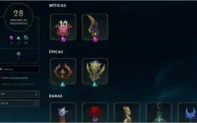 Conta LoL criada em 2012 várias skins, ícones, emotes, etc