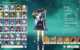 GENSHIN IMPACT - AR55, 7Personagens T5 e 6 Armas T5