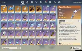 GENSHIN IMPACT - AR55, 7Personagens T5 e 6 Armas T5