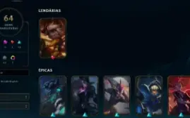 Conta League Of Legends Full Acesso, 117 Campeões, 64 Skins,