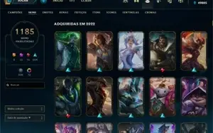 Conta LoL - D4 1185 Skins / 588 ícones / Valorant 50 skins +