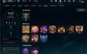 Conta LoL - D4 1185 Skins / 588 ícones / Valorant 50 skins +