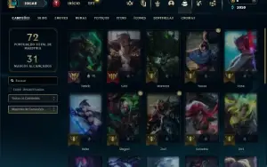 Unranked com 30 Champs e 6 Skins ( EX BRONZE )