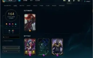 Conta Ouro II COM TODOS OS CAMPEOS E 164 SKINS