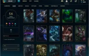 Conta ouro 2 com 95 champs e 56 skins