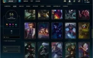 Conta ouro 2 com 95 champs e 56 skins
