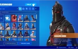 CONTA FORTNITE RARA COM CAVALEIRO NEGRO, IKONIK E MINTY