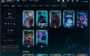 conta gold no lol 51 skins