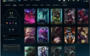 conta gold no lol 51 skins
