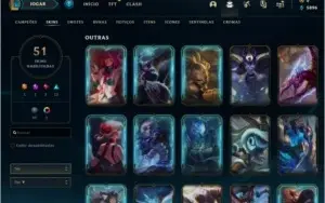 conta gold no lol 51 skins