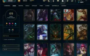 Unranked com 80 Champs e 49 Skins