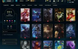 Diamante 3 com TODOS os champs e 221 Skins ( MAIN MID )