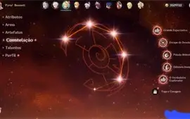 Conta genshin ar53 com Kazuha, Ganyu, Nilou e Keqing c1