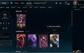 Conta LoL Lvl 103 - Gold 1/ 70 Campeões/20 Skins Boa