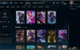 Conta LoL Lvl 103 - Gold 1/ 70 Campeões/20 Skins Boa