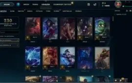 Conta LoL Lvl 103 - Gold 1/ 70 Campeões/20 Skins Boa