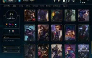 Unranked com 80 Champs e 37 Skins ( ADC / MID / JG )