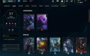 Unranked com 80 Champs e 37 Skins ( ADC / MID / JG )