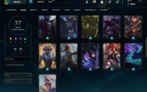 Unranked com 80 Champs e 37 Skins ( ADC / MID / JG )