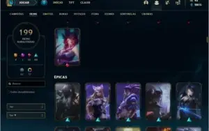 Conta platina 1 com 145 champs e 199 skins ( NIVEL 559 )