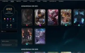 CONTA LEAGUE OF LEGENDS - 490 SKINS
