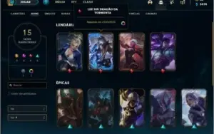 Conta prata 3 com 15 skins e 39 champs