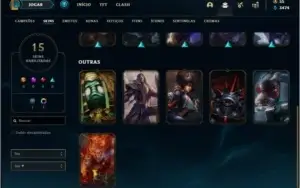 Conta prata 3 com 15 skins e 39 champs