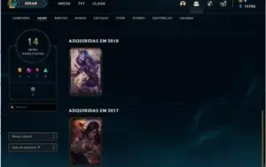 Conta de lol nível 71