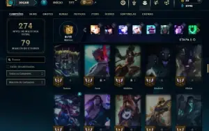 Unranked com 100 Champs e 43 Skins