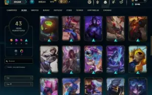 Unranked com 100 Champs e 43 Skins