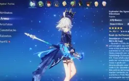 Conta Genshin AR 55, Furina c3 + Bis, Baizhu + Bis