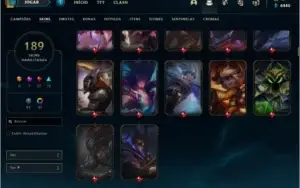 Conta Lol platina 2, 190 skins, 6 prestigio, 17 lendarias...
