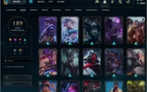 Conta Lol platina 2, 190 skins, 6 prestigio, 17 lendarias...