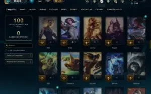Platina 4 com 100 Champs e 17 Skins + 125 Essencias Miticas