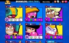 105/105 BRAWLERS/ 125k troféus / 350+ skins