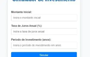 Simuladores de Investimentos em HTML, CSS e JS para Sites