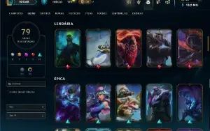 Unranked com 115 Champs e 79 Skins ( ADC / JG )